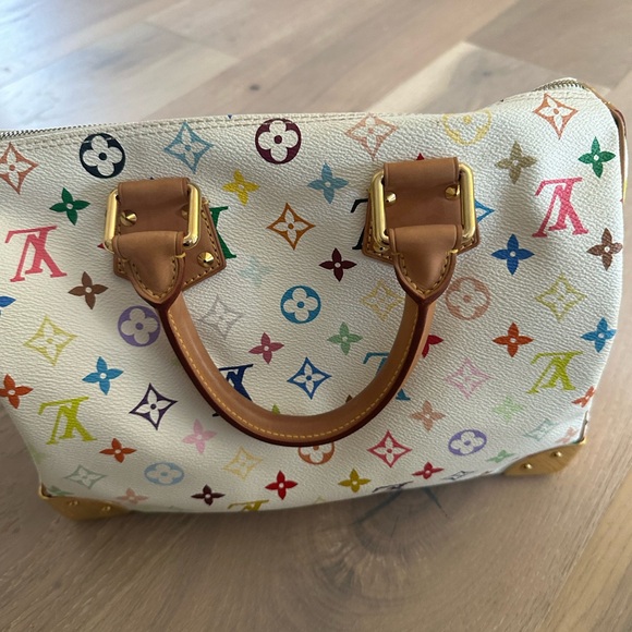 Louis Vuitton Speedy 30 Bag in Multicolored White. - Picture 8 of 14